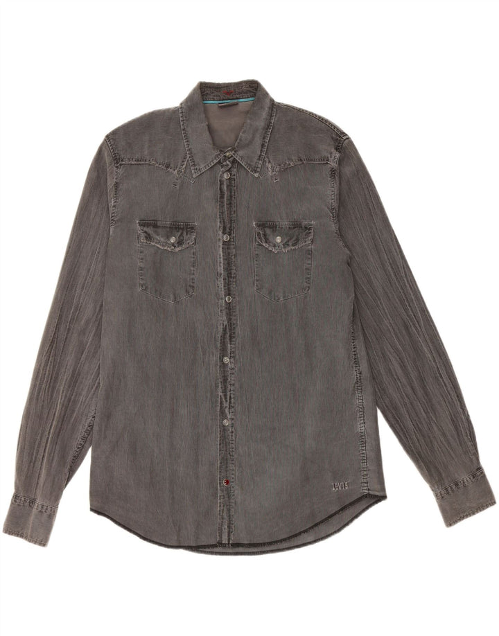 LEVI'S Mens Shirt Large Grey Cotton
