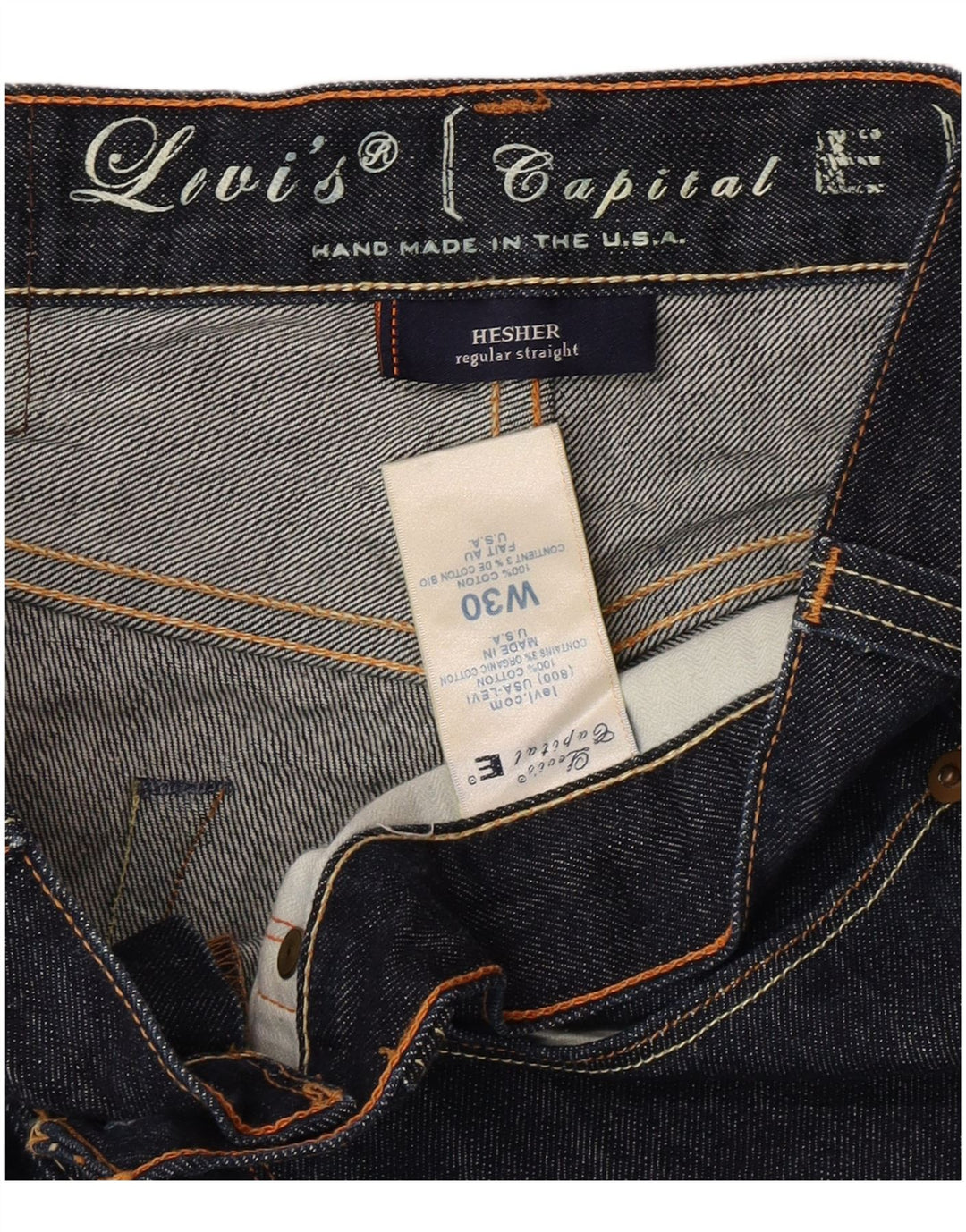 Levi's Womens Straight Jeans W30 L31 Navy Blue Cotton