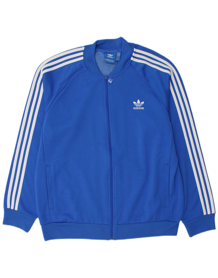 ADIDAS Mens Tracksuit Top Jacket XL Blue Polyester