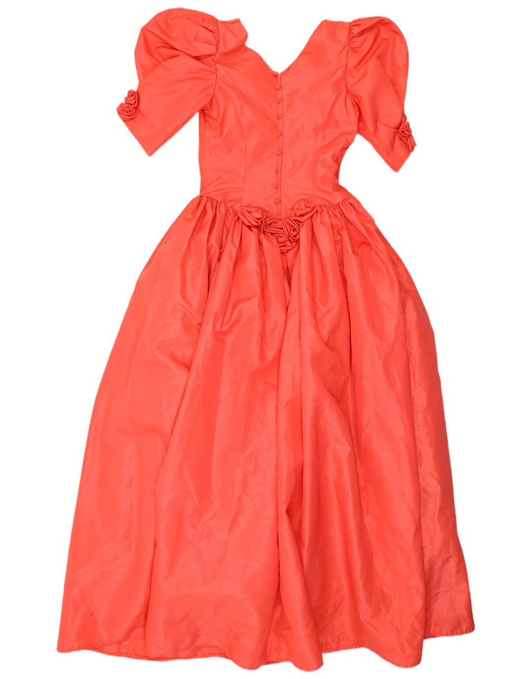 Vintage Womens Maxi Dress UK 8 Small Orange