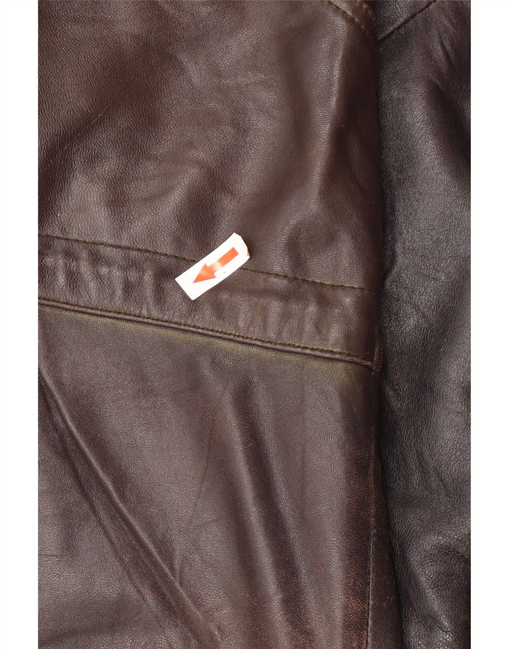 Vintage Mens Leather Jacket UK 44 2XL Black Leather