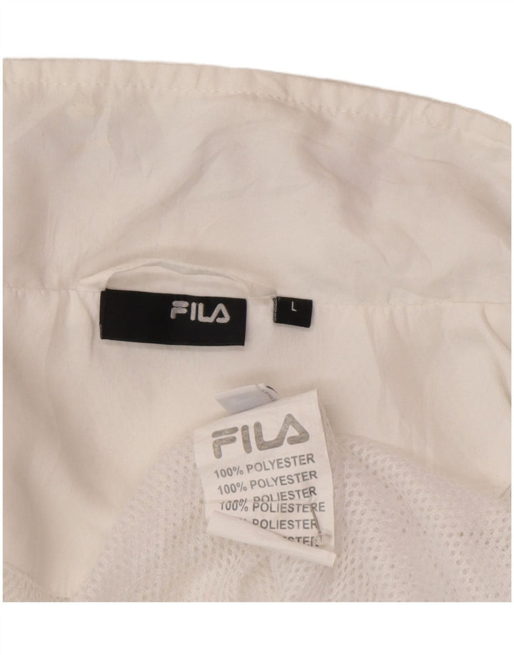 Fila Womens Tracksuit Top Jacket UK 16 Large White Polyester