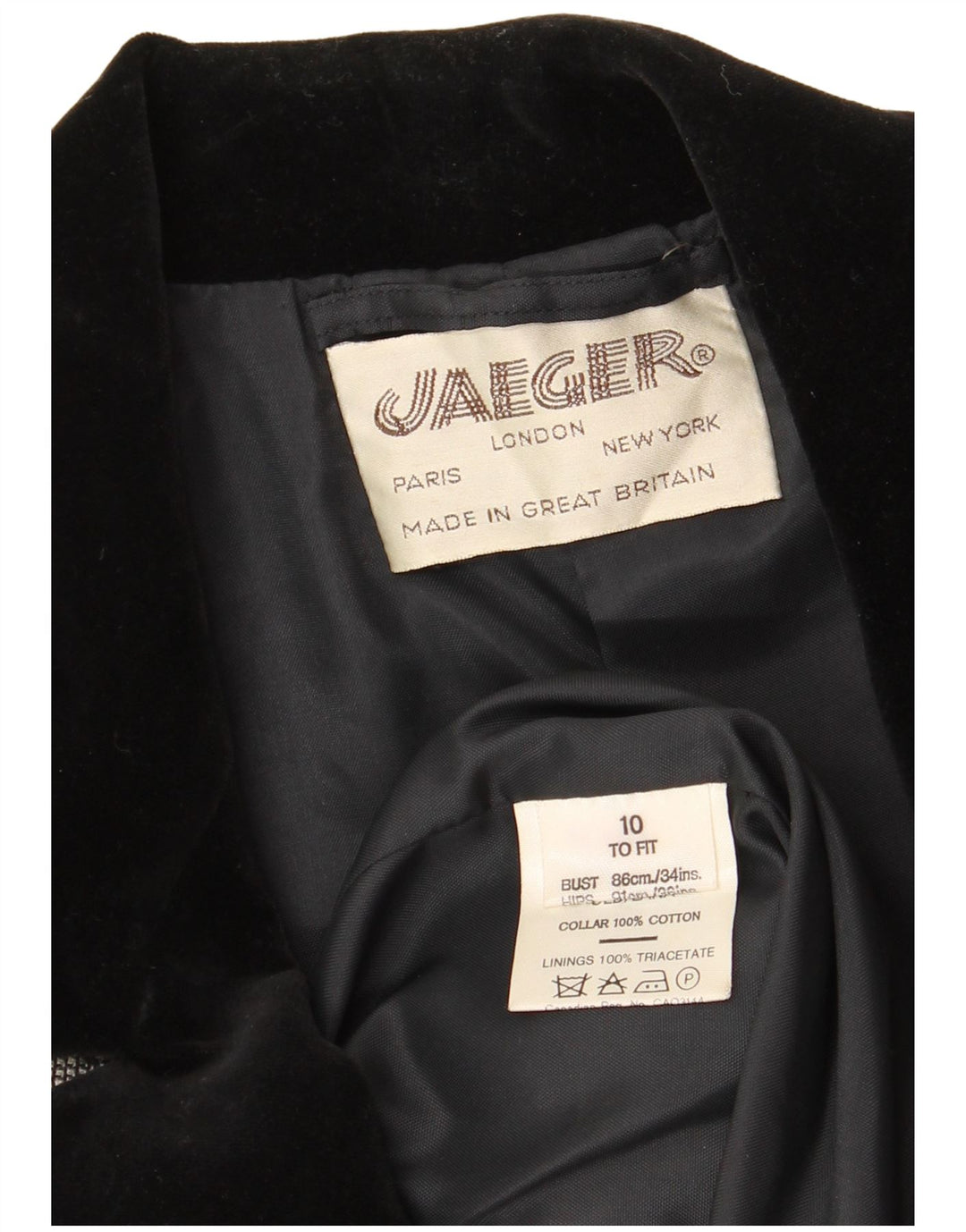 Jaeger Womens Crop 1 Button Blazer Jacket UK 10 Small Grey Check Cotton