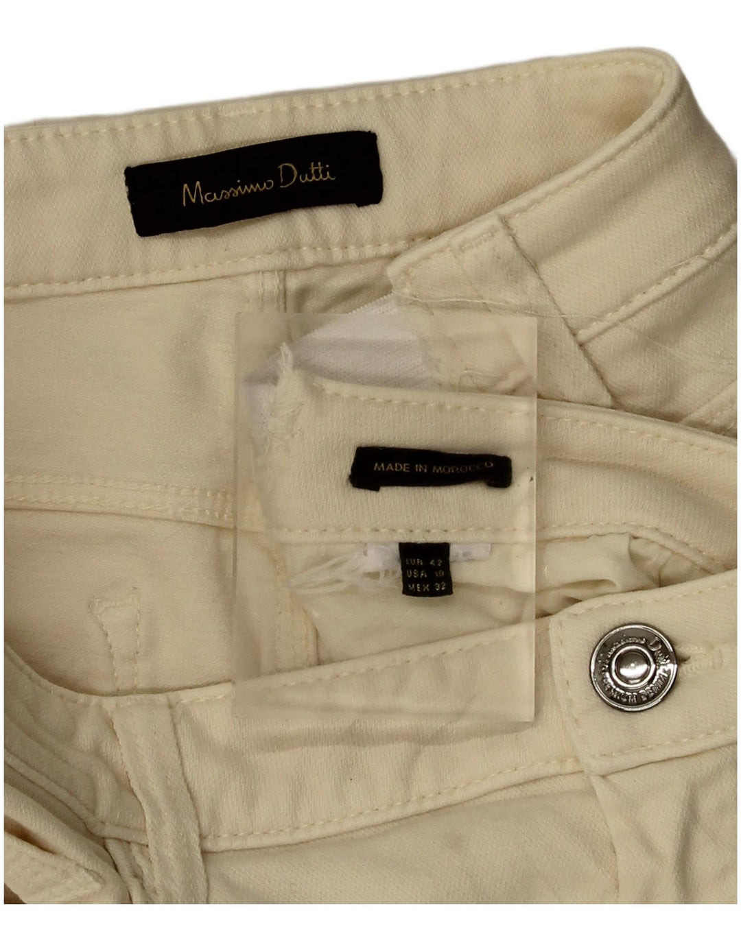 Massimo Dutti Womens Straight Jeans EU 42 Large W32 L28 Beige
