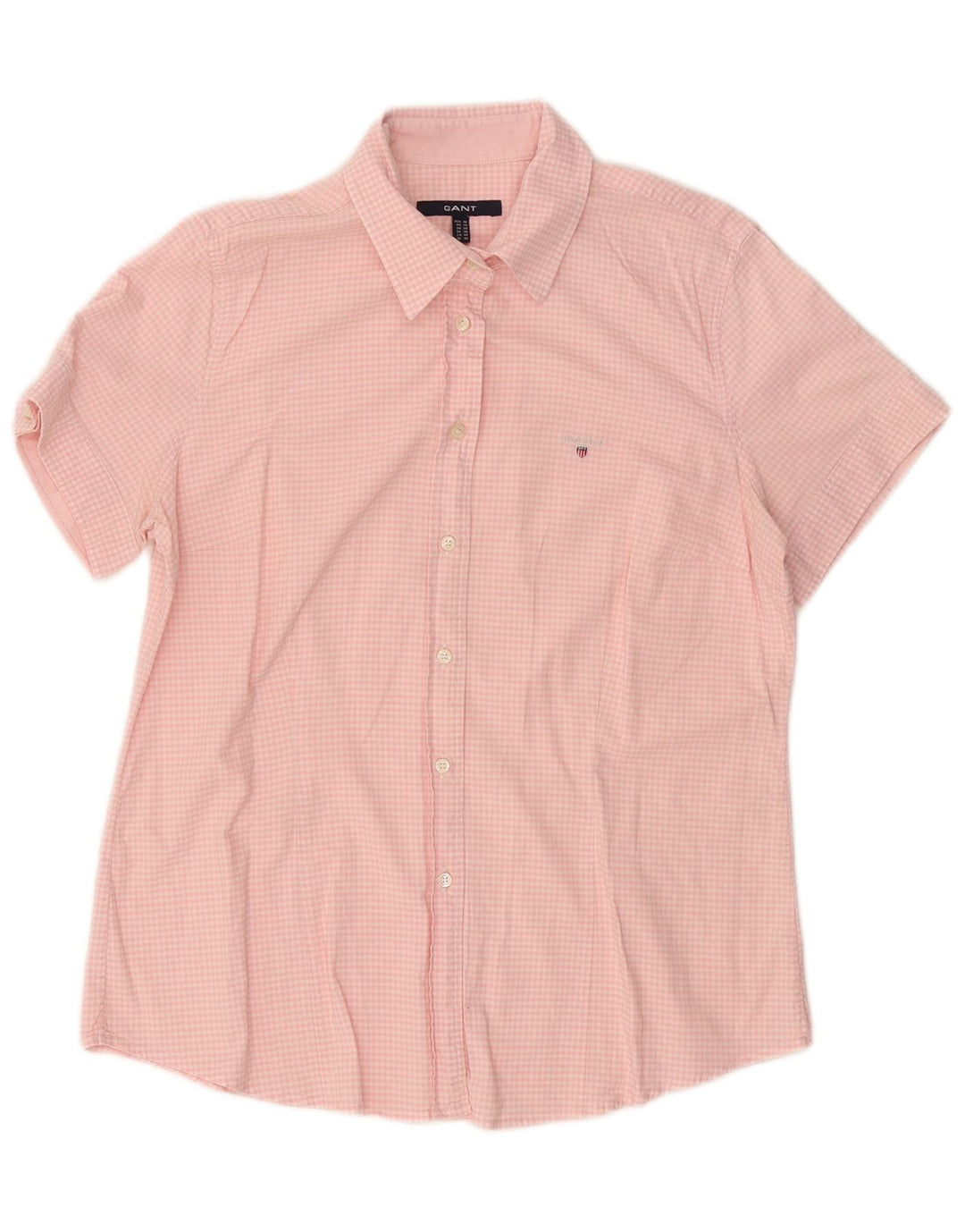 GANT Womens Short Sleeve Shirt UK 20 Large Pink Gingham