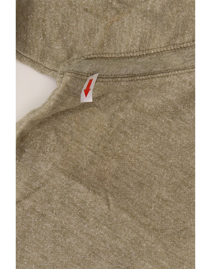 Reebok Womens Oversized Sweatshirt Jumper UK 18 XL Khaki Flecked Cotton