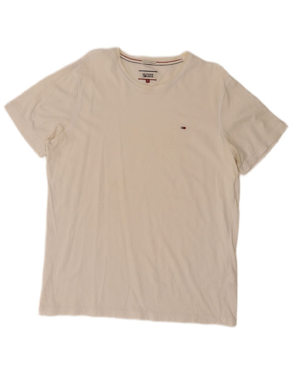 Tommy Hilfiger Mens T-Shirt Top XL White Cotton