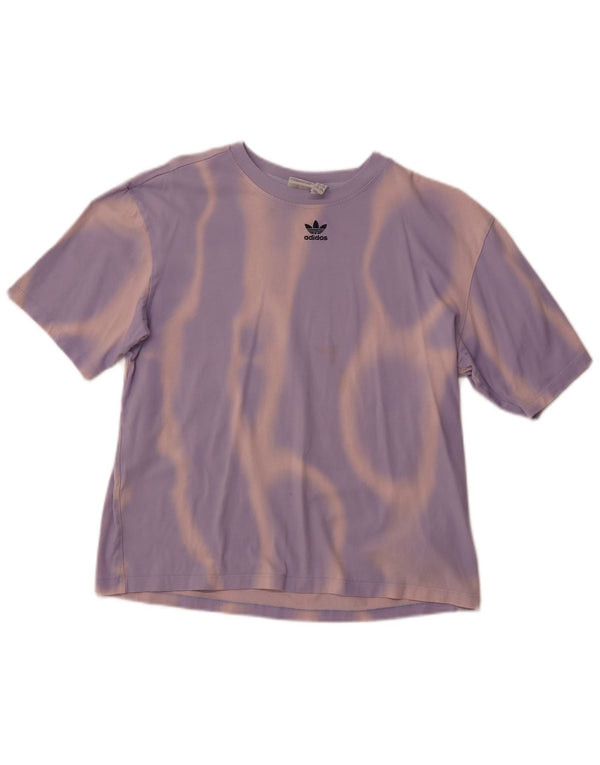 ADIDAS Womens T-Shirt Top UK 4/6 XS Purple Tie Dye Cotton