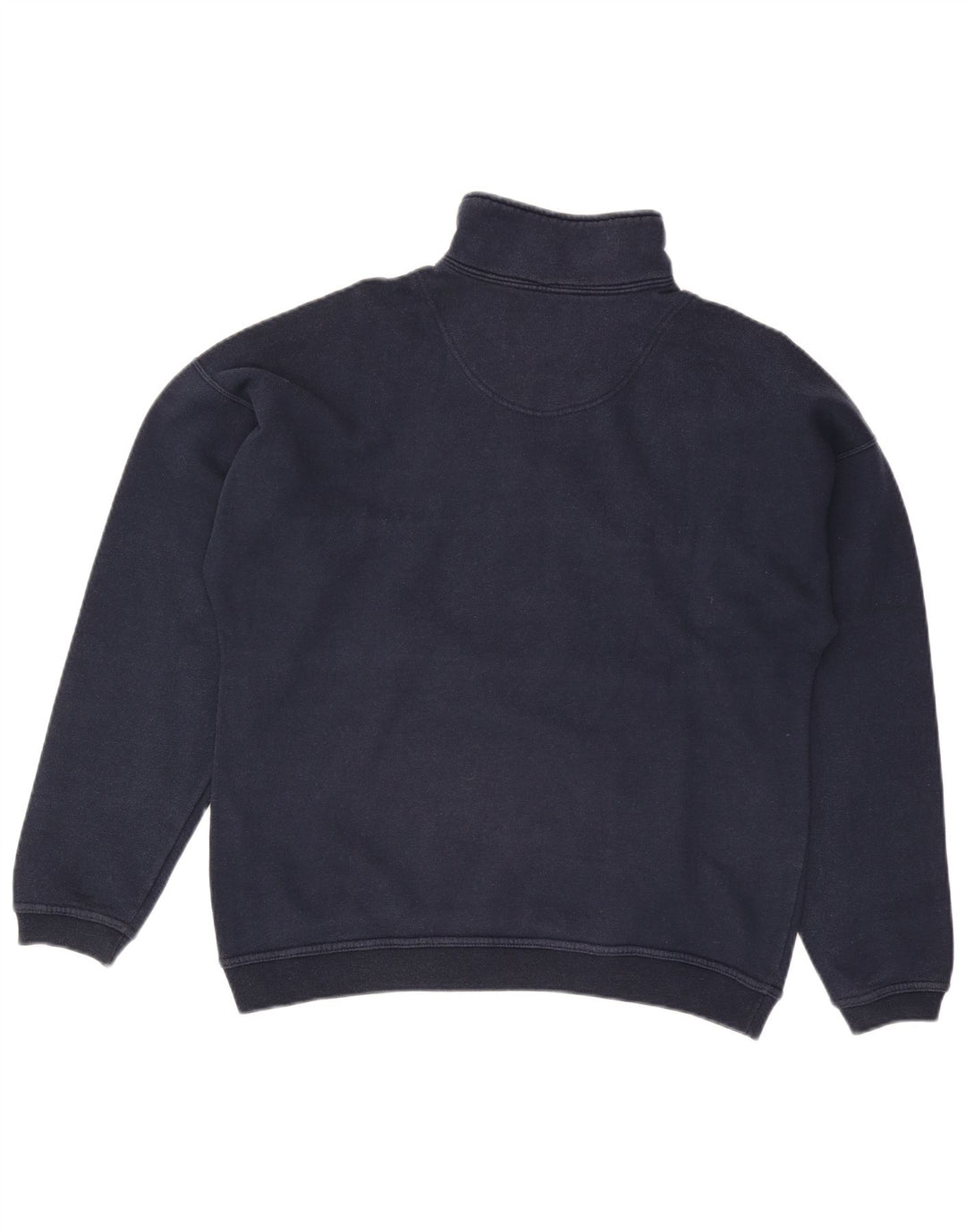 CHAMPION Mens Zip Neck Sweatshirt Jumper Medium Navy Blue Colourblock