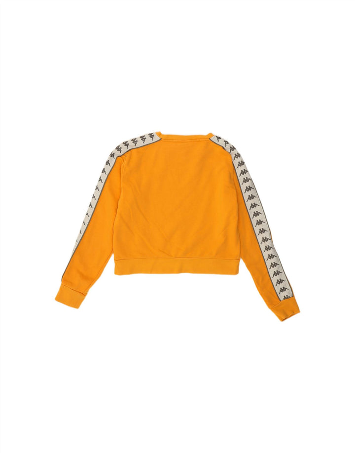 KAPPA Womens Crop Graphic Sweatshirt Jumper UK 14 Medium Orange