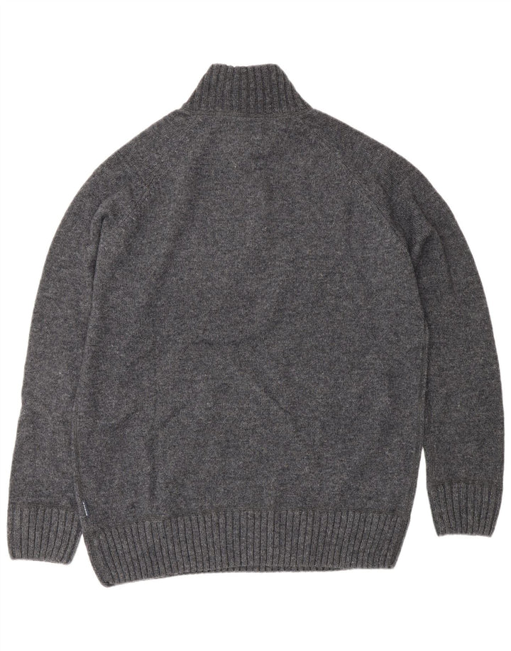 Howick Mens Zip Neck Jumper Sweater Large Grey Wool