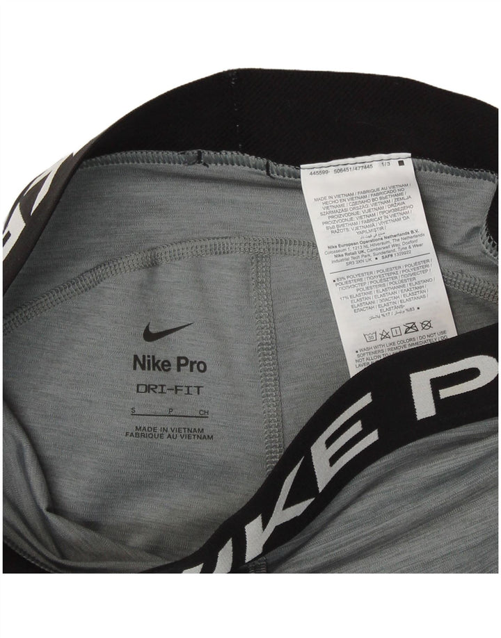 NIKE Womens Dri Fit Graphic Sport Shorts UK 10 Small  Grey Polyester