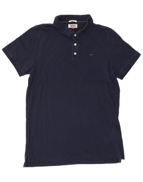 Tommy Hilfiger Mens Slim Fit Polo Shirt 2XL Navy Blue Cotton