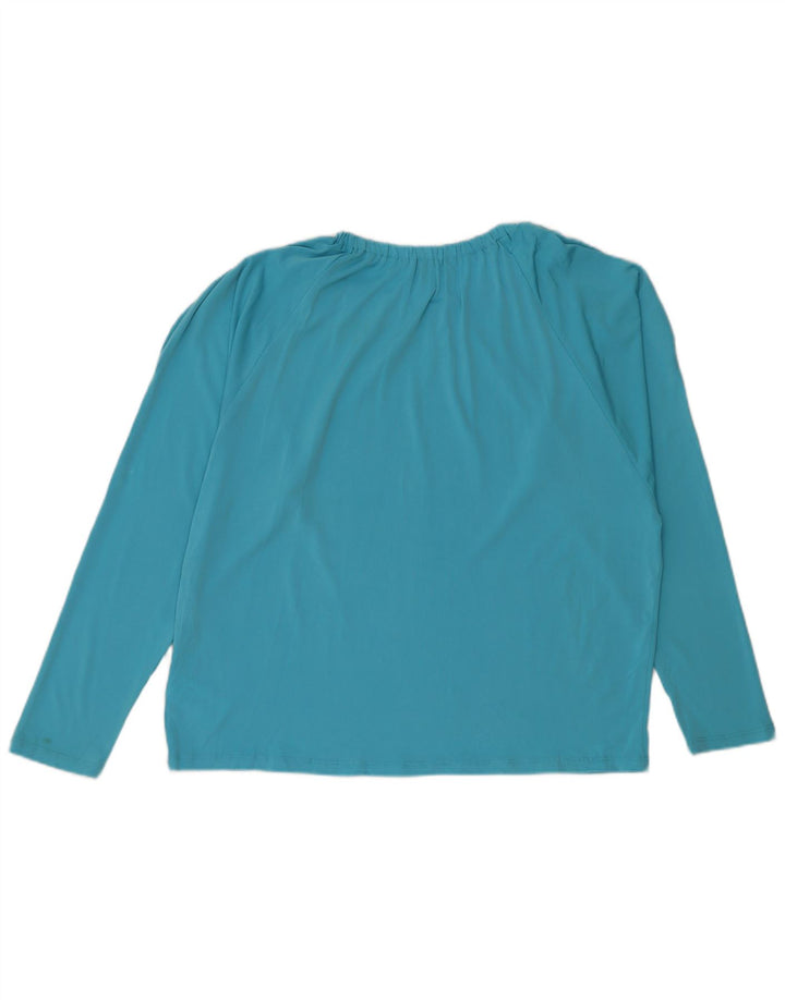 MICHAEL KORS Womens Long Sleeve Blouse Top UK 18 XL Blue Polyester
