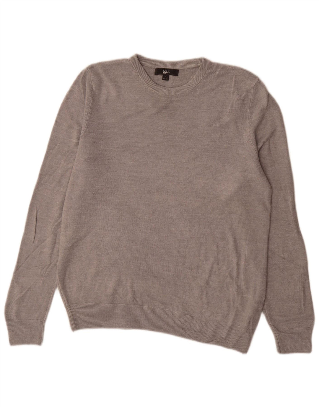 Marks & Spencer Mens Crew Neck Jumper Sweater Medium Grey Acrylic