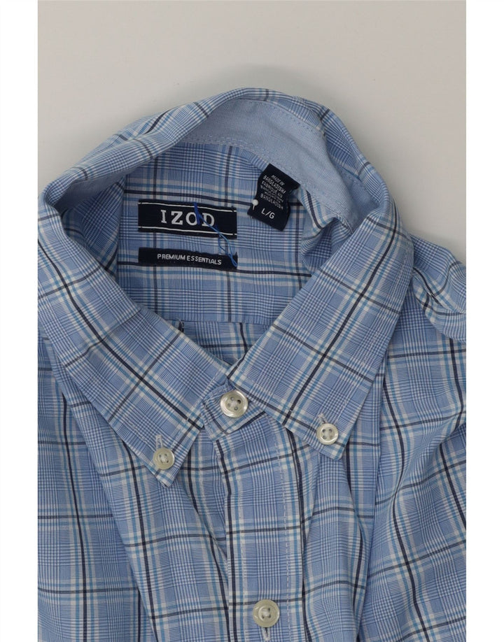 IZOD Mens Shirt Large Blue Check Cotton Vintage Izod and Second-Hand Izod from Messina Hembry 