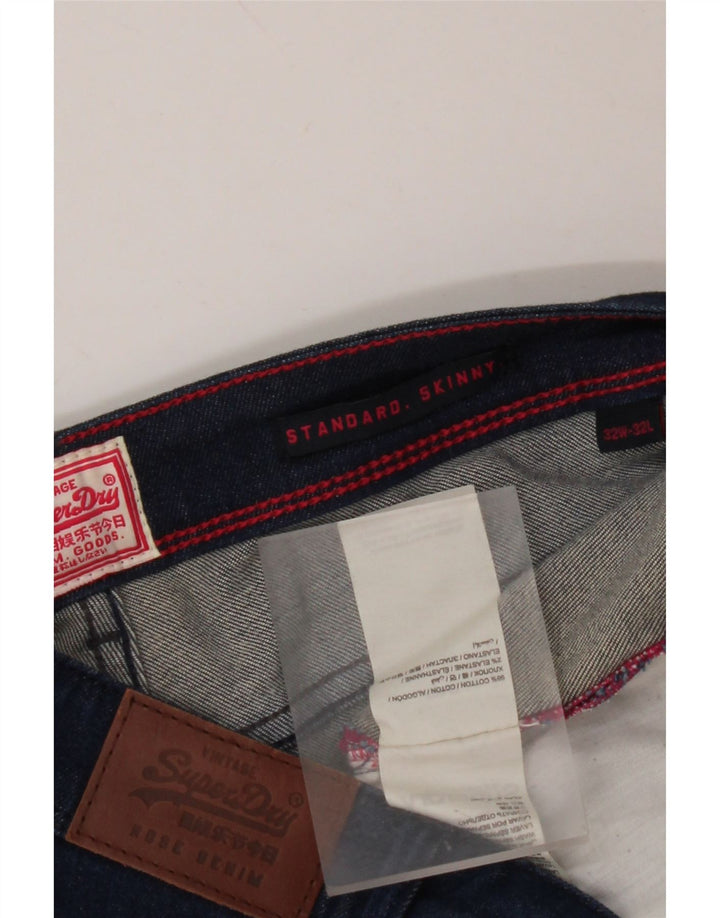 SUPERDRY Womens Standard Fit Skinny Jeans W32 L28 Blue Cotton