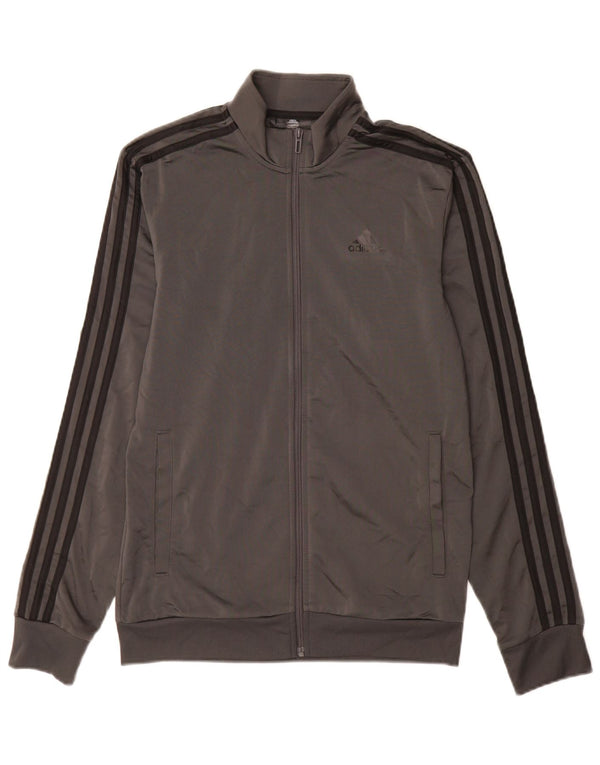 Adidas Mens Tracksuit Top Jacket Small Grey Polyester