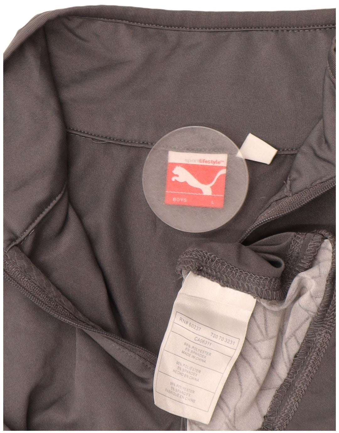 PUMA Boys Zip Neck Pullover Tracksuit Top 11-12 Years Large  Grey