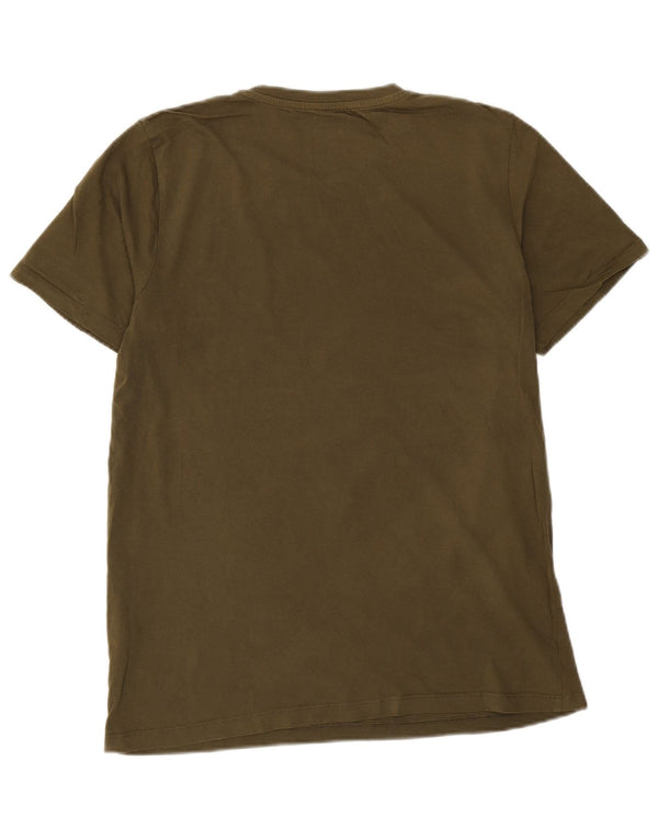 Jack & Jones Mens T-Shirt Top Large Khaki Cotton