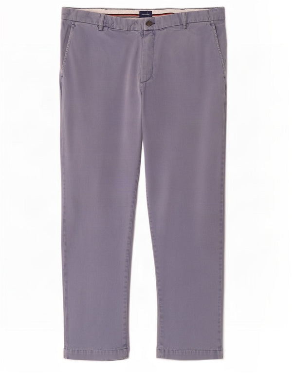 Gant Mens Straight Regular Chino Trousers W36 L30 Blue