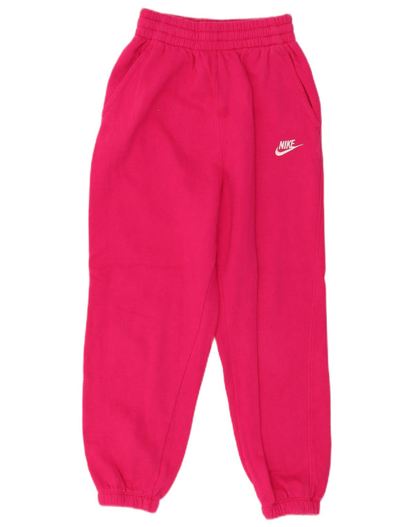 Nike Girls Tracksuit Trousers Joggers 10-11 Years Medium Pink Cotton