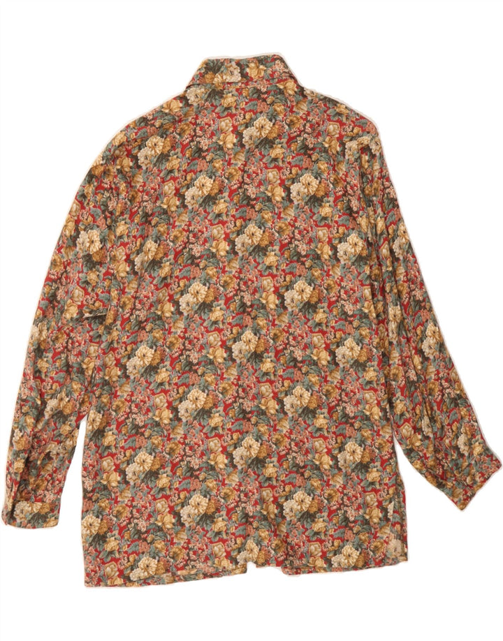 VINTAGE Womens Shirt UK 12 Medium Multicoloured Floral Vintage Vintage and Second-Hand Vintage from Messina Hembry 