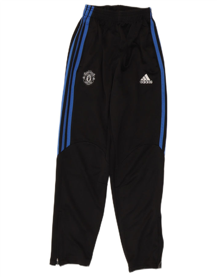 ADIDAS Boys Manchester United Graphic Tracksuit Trousers 15-16 Years Black
