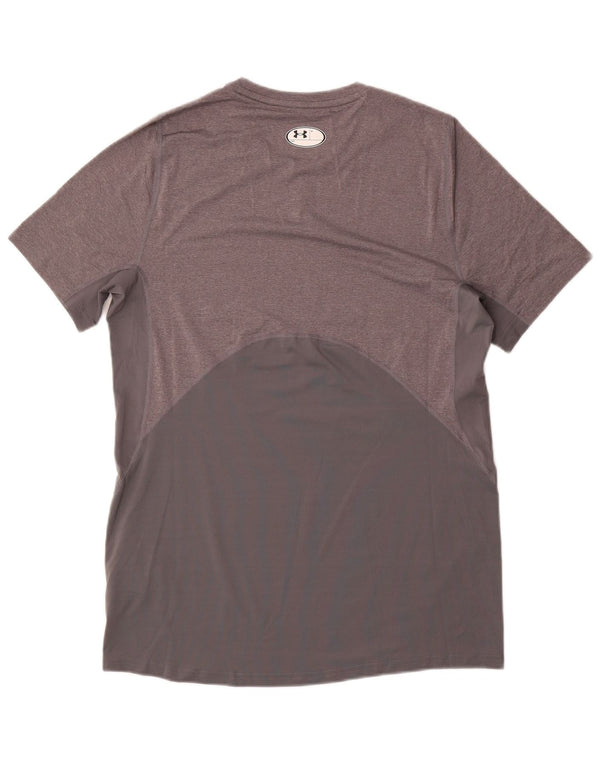 Under Armour Mens Heat Gear T-Shirt Top Medium Grey Flecked Polyester