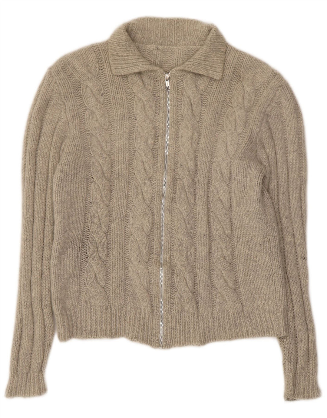 Vintage Womens Cardigan Sweater UK 10 Small Grey