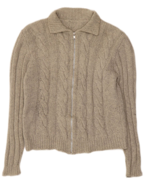 Vintage Womens Cardigan Sweater UK 10 Small Grey