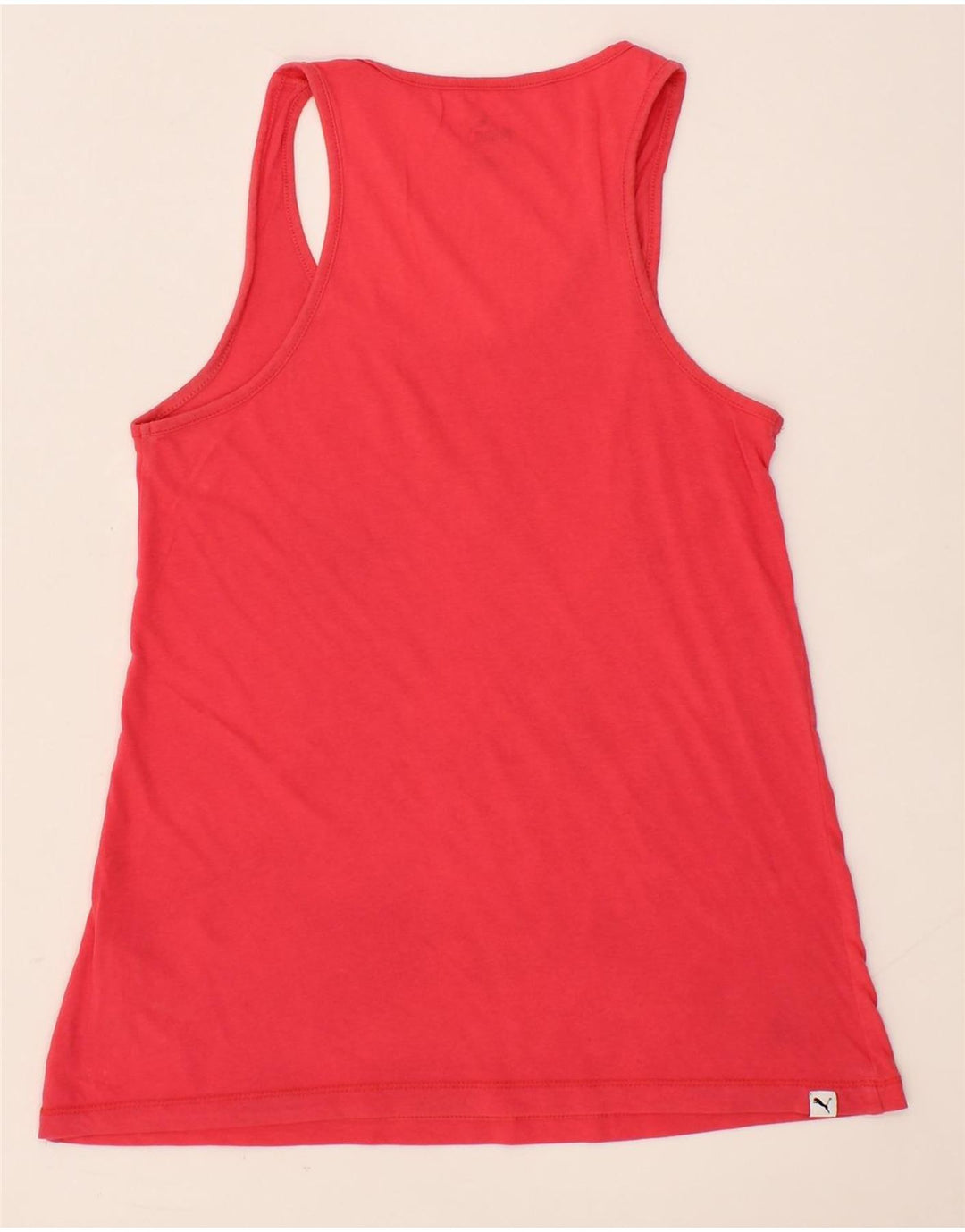 PUMA Womens Graphic Vest Top UK 8 Small Red Vintage Puma and Second-Hand Puma from Messina Hembry 