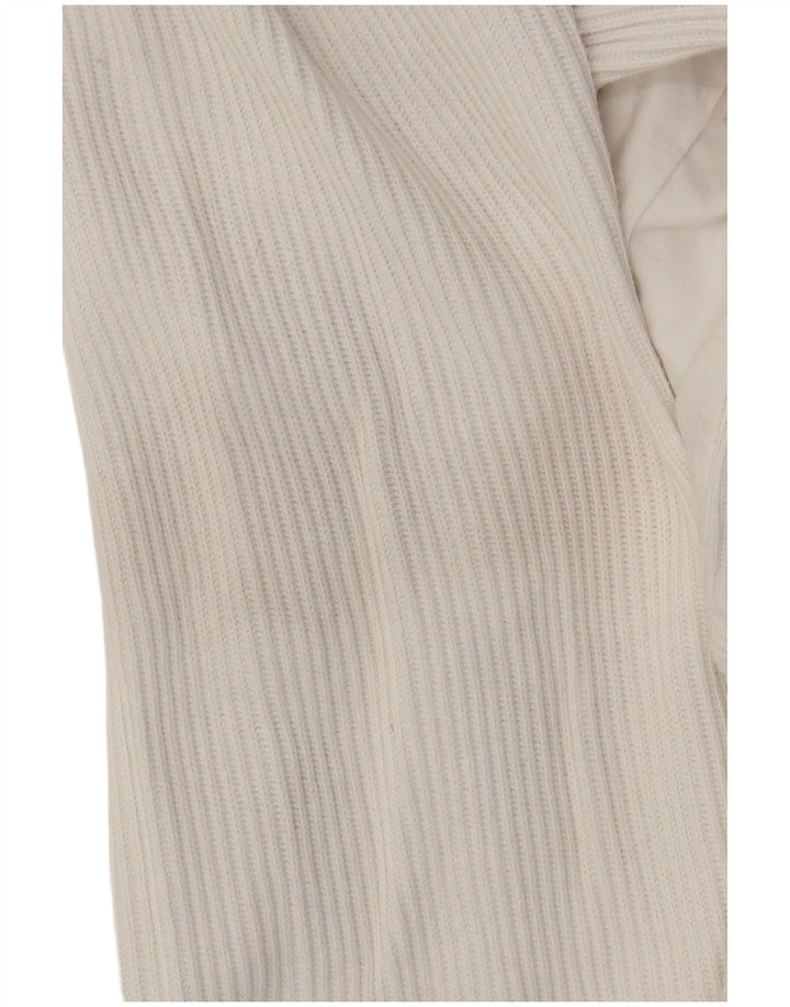 Together Womens Graphic Zip Neck Jumper Sweater UK 10/12 Medium White