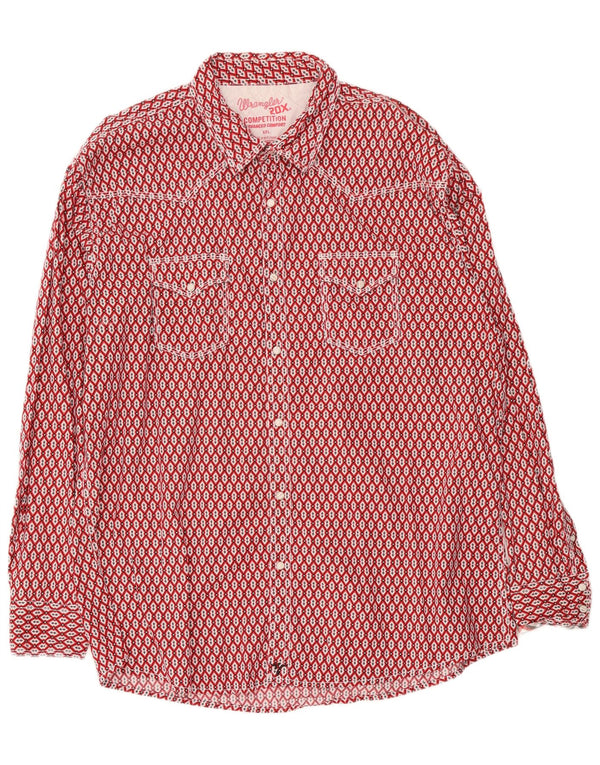 Wrangler Mens Shirt 2XL Red Geometric Cotton