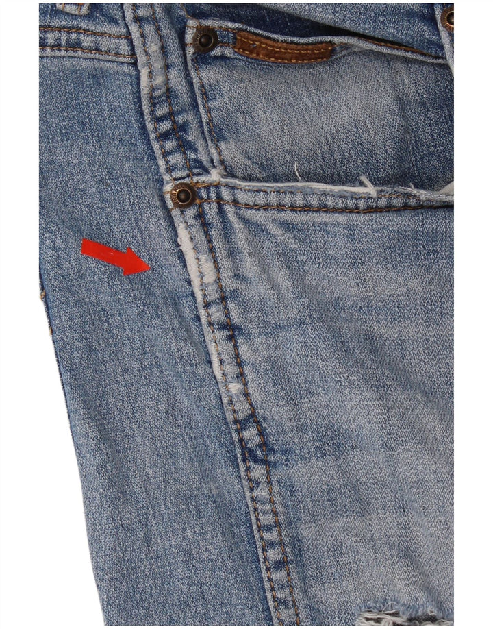 Wrangler Mens Distressed Denim Shorts W34 Large Blue Cotton