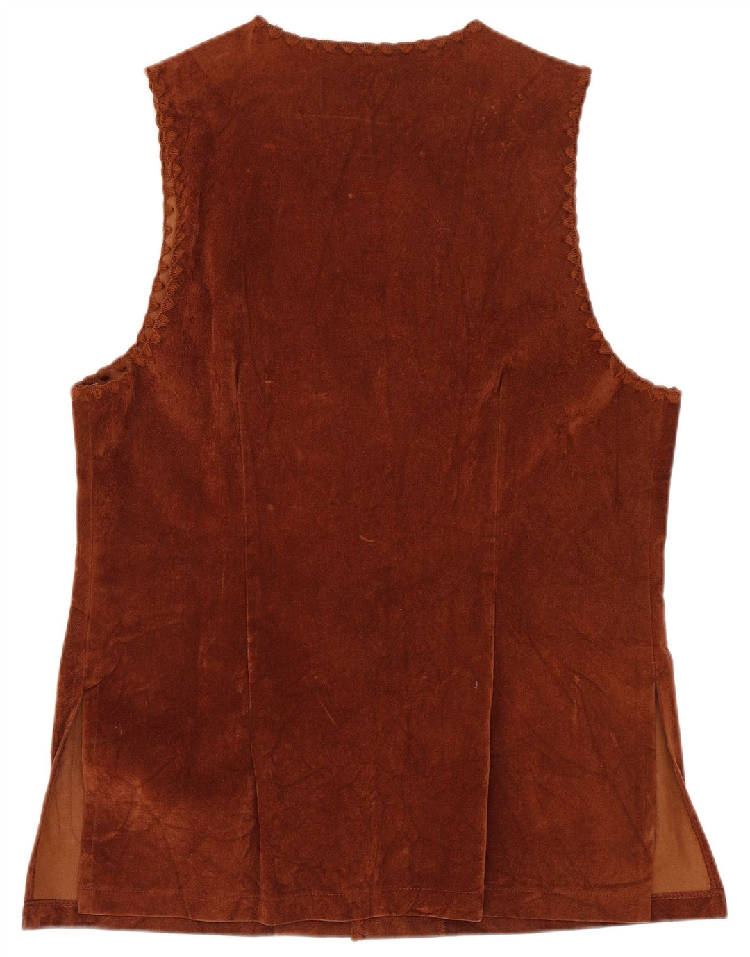 Vintage Womens Gilet UK 10 Small Brown Viscose