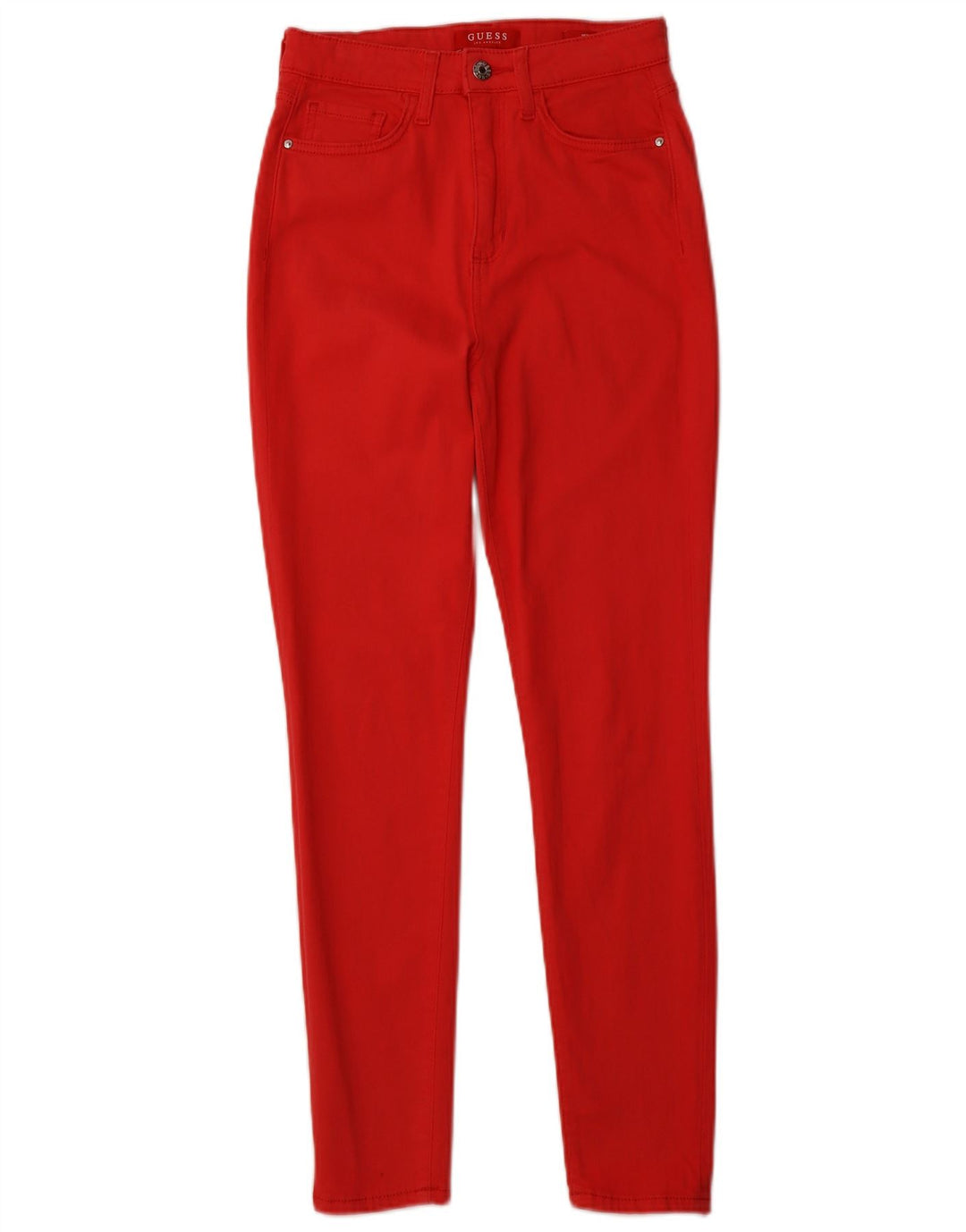 GUESS Womens High Rise Skinny Jeans W27 L27 Red Cotton