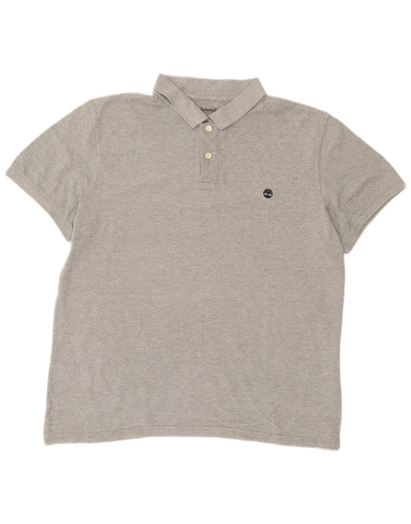 Timberland Mens Polo Shirt XL Grey Flecked Cotton
