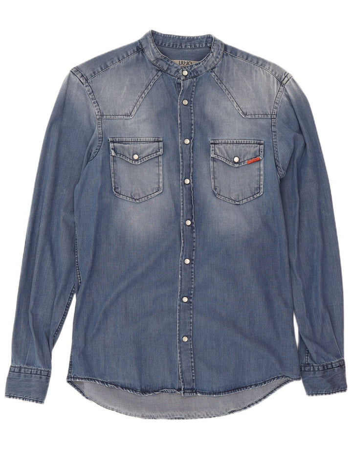 Liu Jo Mens Shirt Small Blue Lyocell