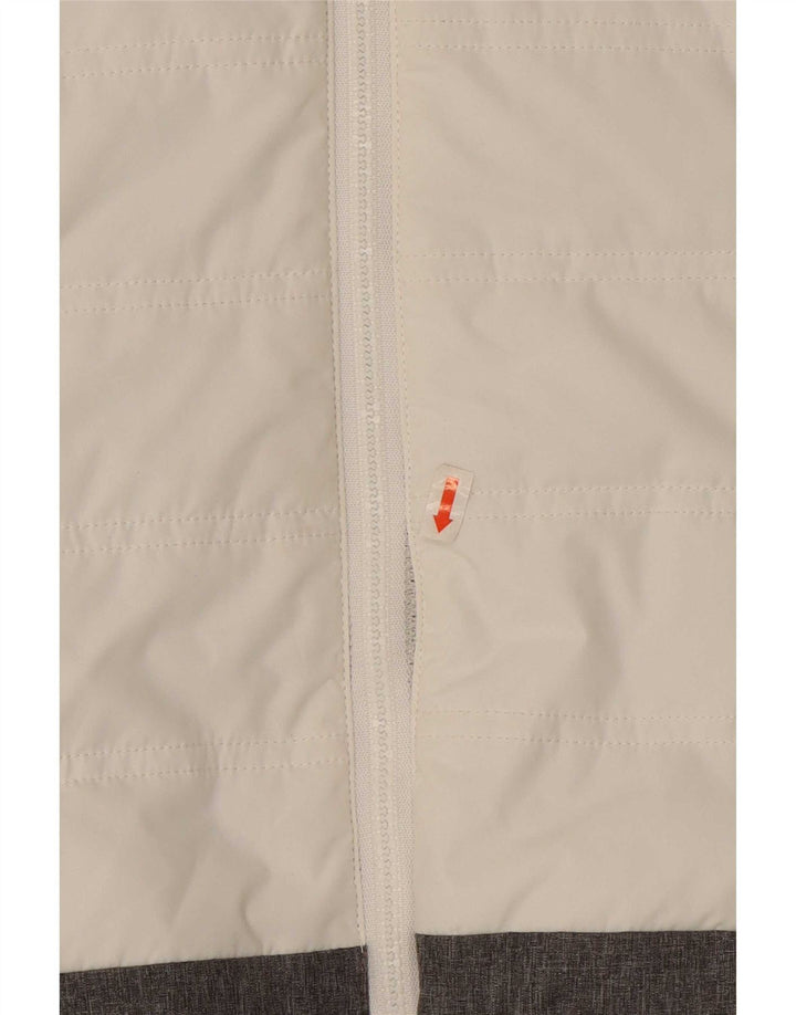 Brugi Womens Hooded Ski Jacket UK 10 Small White Colourblock Polyester