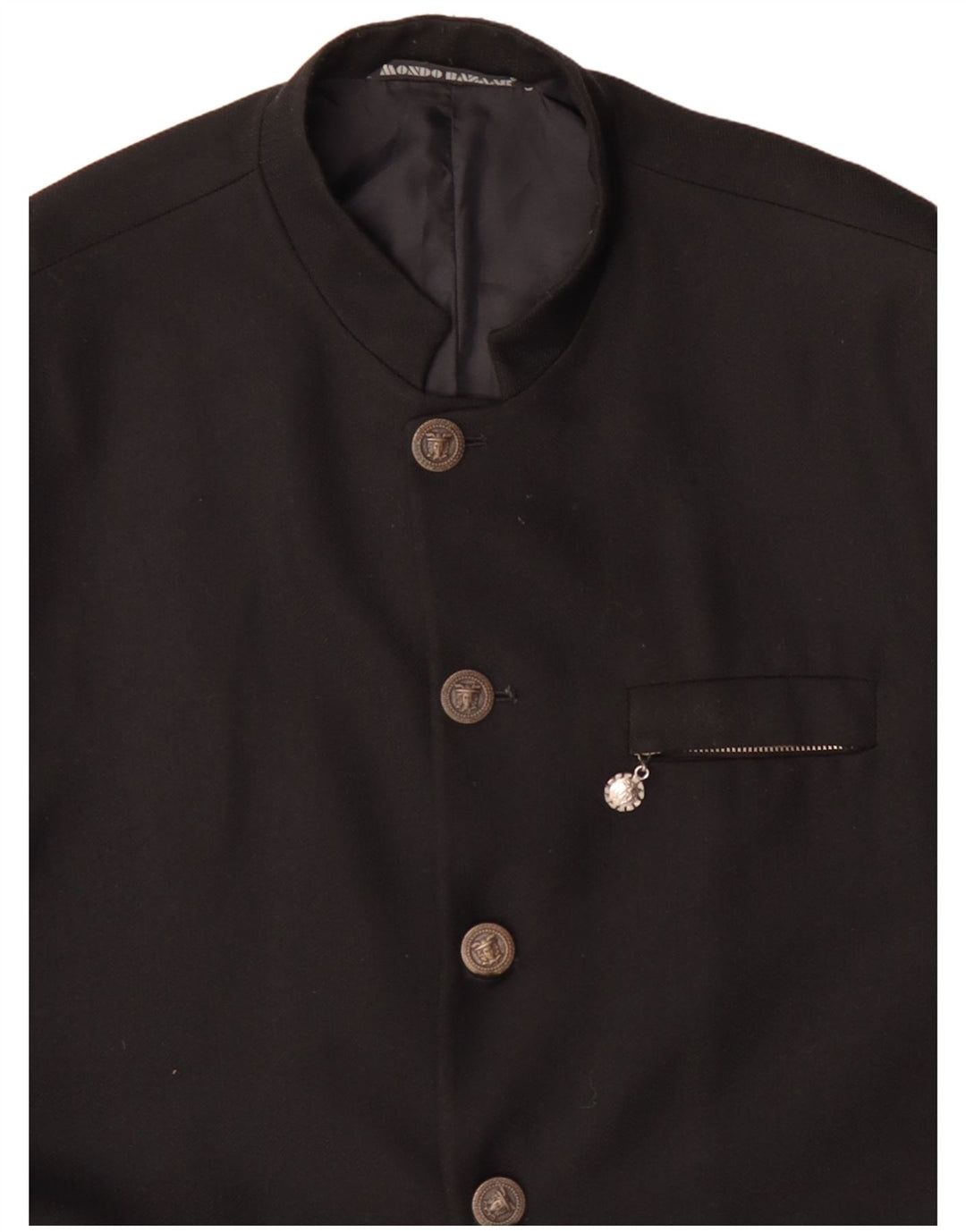 VINTAGE Mens 5 Button Blazer Jacket UK 40 Large Black Viscose