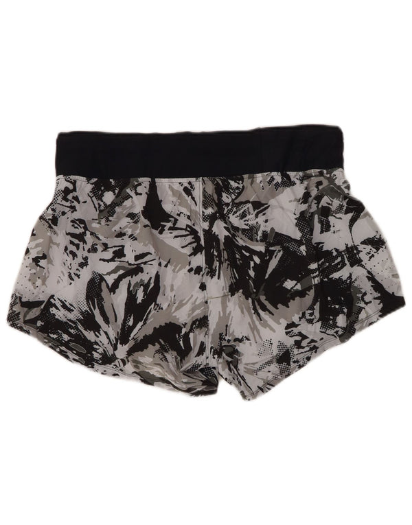 UNDER ARMOUR Womens Fitted Abstract Pattern Sport Shorts UK 14 Large Grey