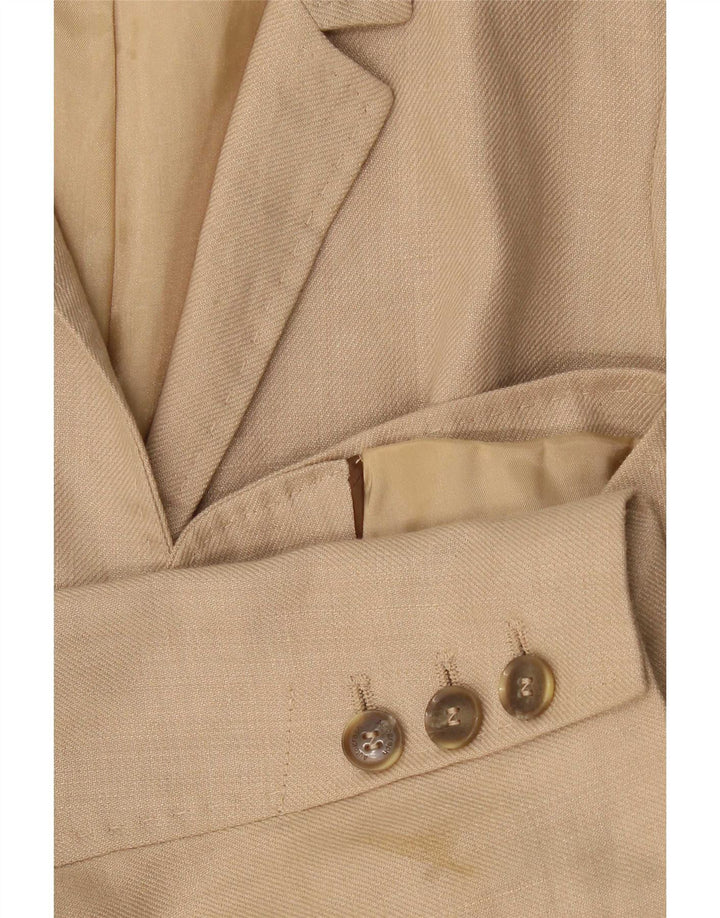Marks & Spencer Womens Autograph 1 Button Blazer Jacket UK 14 Large Beige