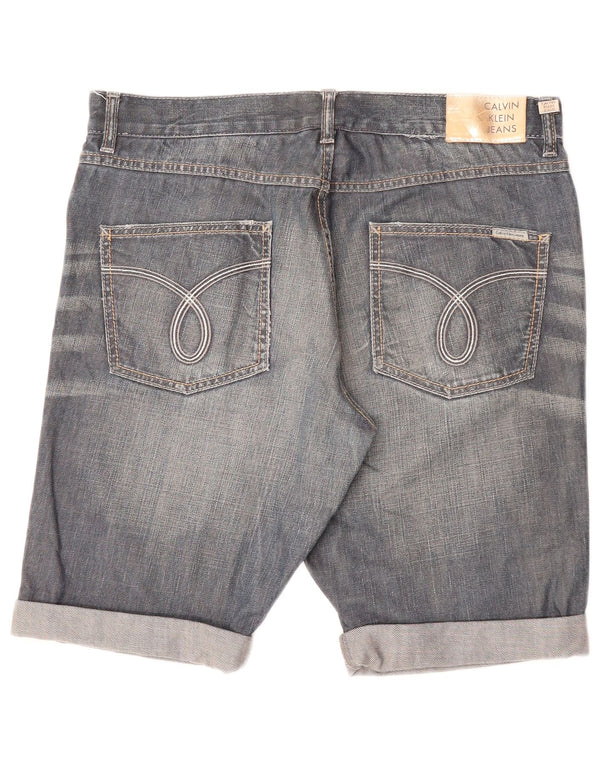 CALVIN KLEIN Mens Denim Shorts W34 Large  Blue