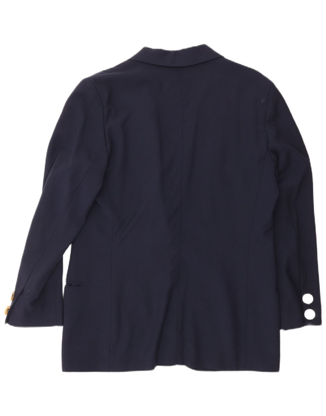 GENNY Womens 1 Button Blazer Jacket US 12 Large Navy Blue Wool