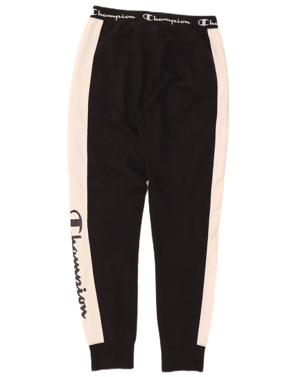 Champion Womens Tracksuit Trousers Joggers UK 10 Small Black Colourblock