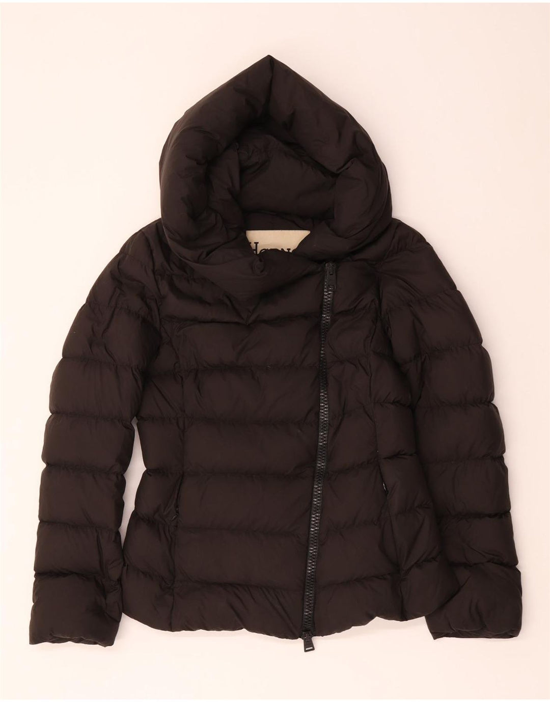 Herno Womens Hooded Padded Jacket IT 44 Medium Black Polyester