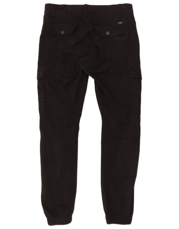 Jack & Jones Mens Joggers Cargo Trousers W30 L32 Black