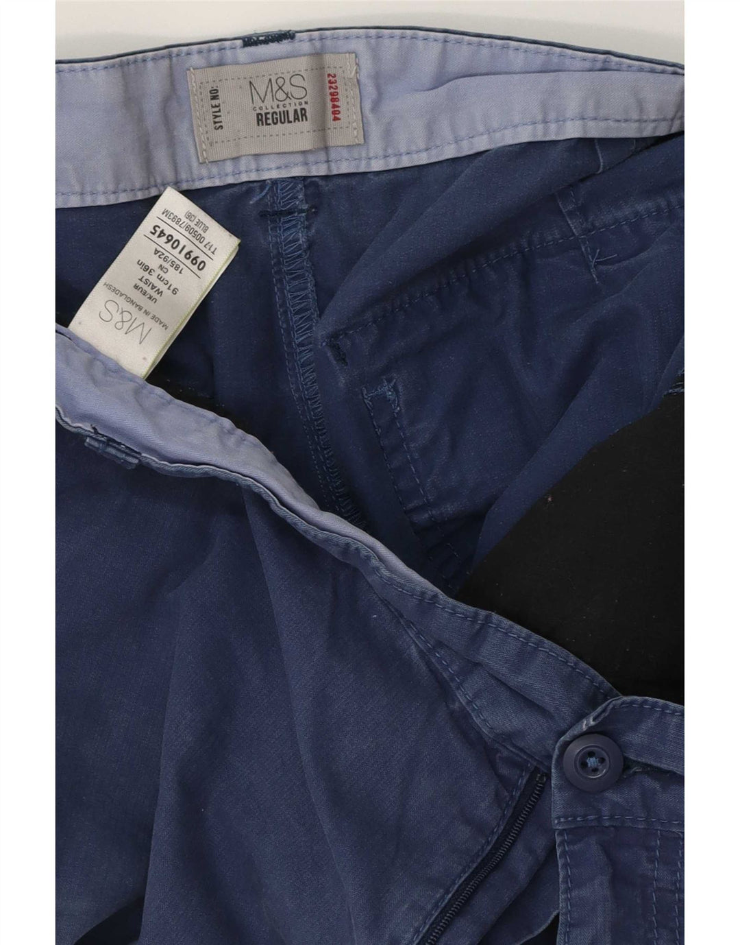 Marks & Spencer Mens Regular Cargo Shorts W36 Large Blue Cotton