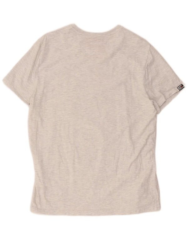 Superdry Mens Graphic T-Shirt Top 2XL Grey Flecked Cotton